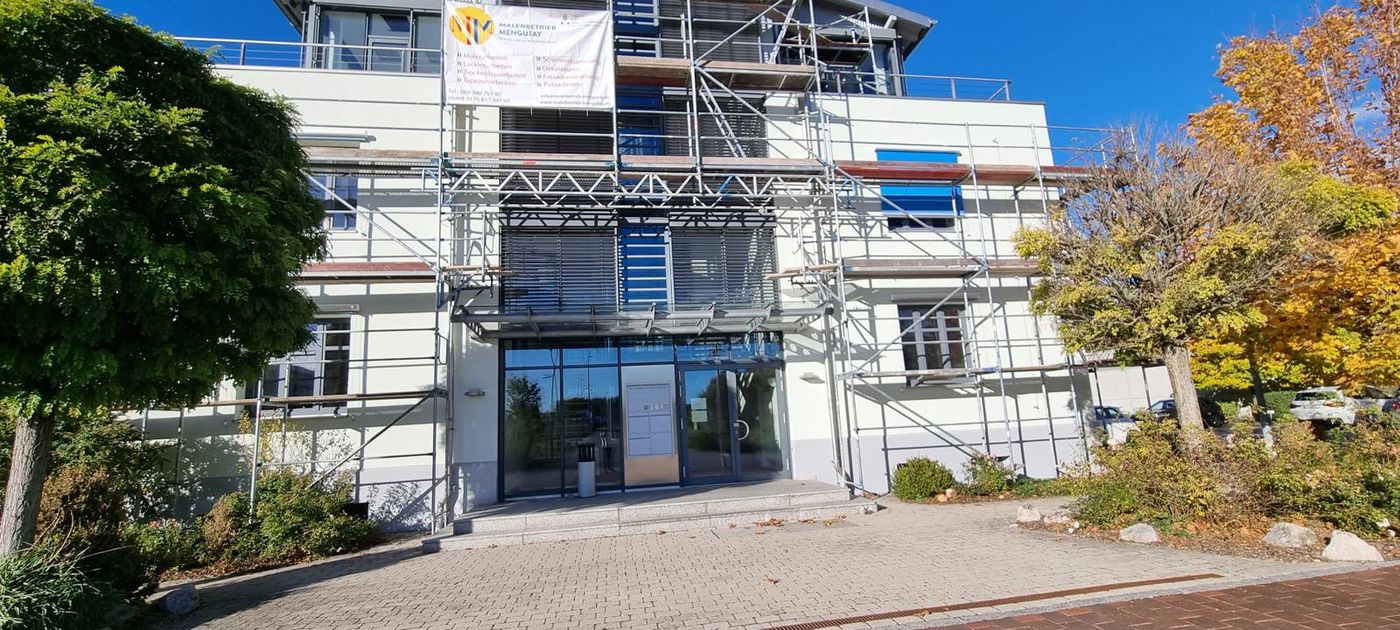 Fassadenarbeiten am Eingangsbereich